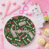 Süßer Weihnachtssüßigkeits-Muster-Papier-Teller 2 Pappteller (Party)