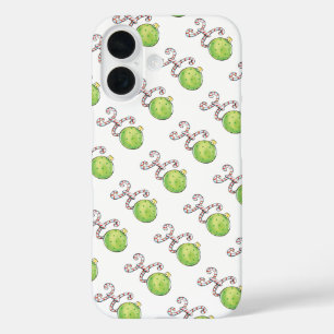 Süßer Weihnachtstext, Ho in Candy Cane-Ornamenten iPhone 16 Hülle