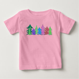 Süßer Weihnachtswald Bunt Baby T-shirt