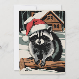Süßer Weihnachtswaschbär Feiertagskarte