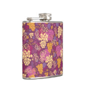 Süßer Weinrebemusterhintergrund Flachmann (Rechts)