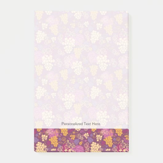 Süßer Weinrebemusterhintergrund Post-it Klebezettel (Vorderseite)