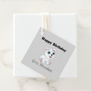 Süßer weißer Eisbär zum grauen Geburtstag Geschenkanhänger