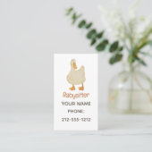 Süßer Weißer Entenherz Babysitter QR Code Visitenkarte (Stehend Vorderseite)