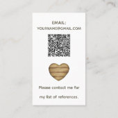 Süßer Weißer Entenherz Babysitter QR Code Visitenkarte (Rückseite)