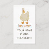 Süßer Weißer Entenherz Babysitter QR Code Visitenkarte (Vorderseite)