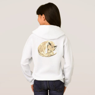 Süßer weißer Fuchs Wasserfarben Wald Wildtier Mädc Hoodie