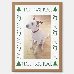 Süßer Weißer Rentiere Welpe Hund Frieden Freude Br Magnet
