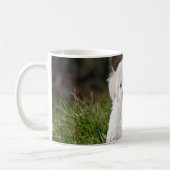 Süßer weißer Welpe Kaffeetasse (Links)