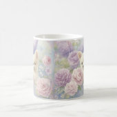 süßer weißer Welpe mit Blumen Kaffeetasse (Mittel)