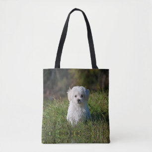 Süßer weißer Welpe Tasche