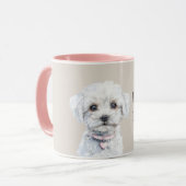 Süßer Weißer Welpe Tasse (Vorderseite Links)