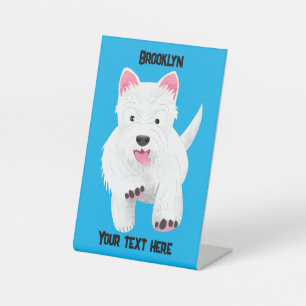 Süßer weißer West Highland Terrier Cartoon Sockelschild