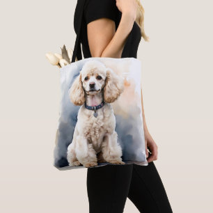 SÜßer weißer Zwergpudel-Welpe Tasche