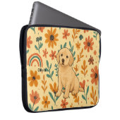 Süßer Welpe & Boho-Blumen Laptopschutzhülle (Vorne Rechts)