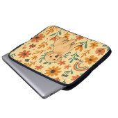 Süßer Welpe & Boho-Blumen Laptopschutzhülle (Vorne Knopf)