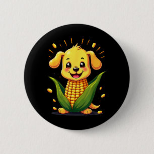 Süßer Welpe Corn Dog Farmer Corndog Halloween Button