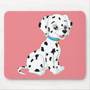 Süßer Welpe Feuer Hund Rosa Cartoon Dalmatiner Mousepad