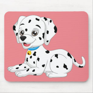 Süßer Welpe Feuerhund Rosa Cartoon-Dalmatiner Mousepad