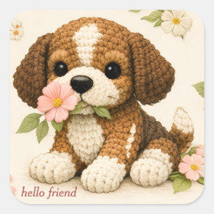 Süßer Welpe Floral Schmetterling Sticker – Whimsic