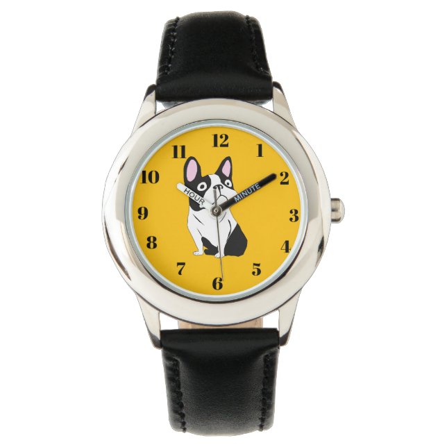 Süßer Welpe, gelb Armbanduhr (Vorderseite)