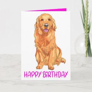 Süßer Welpe Golden Retriever Alles Gute zum Geburt Karte