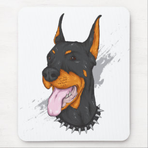 Süßer Welpe Hund Cartoon Dobermann Pinscher Mauspa Mousepad