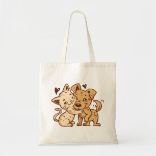 Süßer Welpe Hund Kätzchen Liebe Cartoon Kitty Katz Tragetasche
