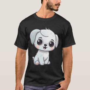 süßer Welpe Hund Kawaii Cartoon T-Shirt