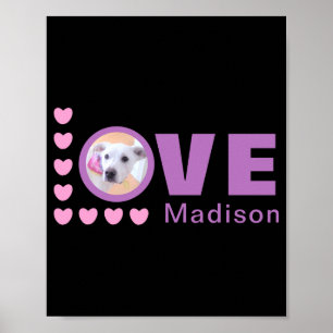 Süßer Welpe Hund Liebe Herzen Valentinstag Lavende Poster
