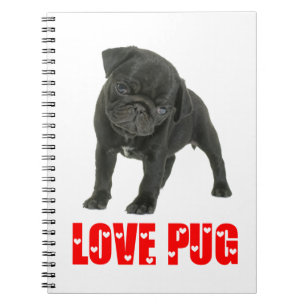 Süßer Welpe Hund Mama Geschenk Liebe Schwarzer Pug Notizblock