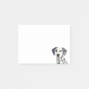 Süßer Welpe Hund Schwarz Weiß Aquarell Dalmatiner Post-it Klebezettel