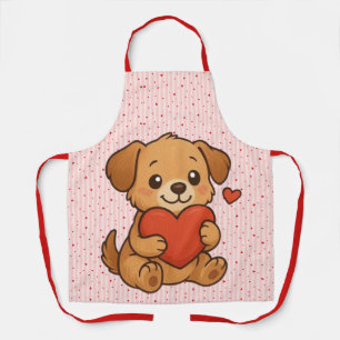 Süßer Welpe/Hund Valentinstag Schürze