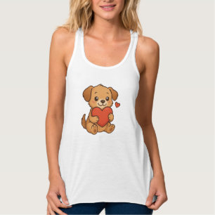 Süßer Welpe/Hund Valentinstag Tank Top
