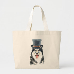 Süßer Welpe Hundeliebhaber Lustiger Siberian Husky Jumbo Stoffbeutel