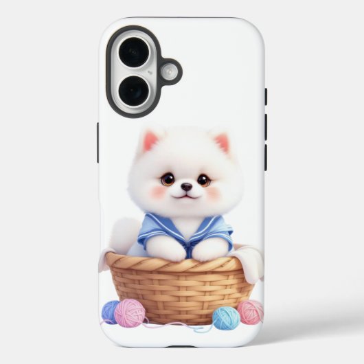 Süßer Welpe im Korb iPhone / iPad Hülle (Rückseite)