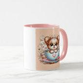 Süßer Welpe in der Kaffeetasse mit Herzen (VorderseiteRechts)