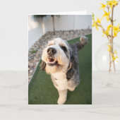 Süßer Welpe Karte (Gelbe Blume)