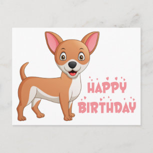 Süßer Welpe Lustiger Cartoon Chihuahua Geburtstag Postkarte
