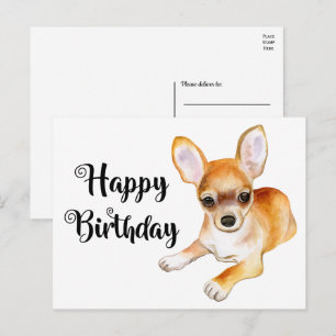 Süßer Welpe Lustiger Chihuahua Geburtstag  Postkar Postkarte