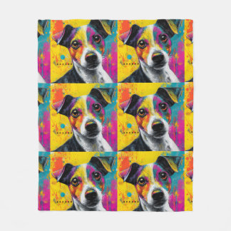 Süßer Welpe Lustiger Hund Mixed Media Tier Haustie Fleecedecke
