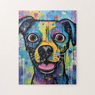 Süßer Welpe Lustiger Hund Mixed Media Tier Haustie Puzzle