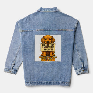 Süßer Welpe, lustiger Hunde-Liebhaber-Spruch Jeansjacke