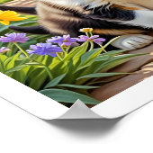 Süßer Welpe mit Blumen Poster (Ecke)