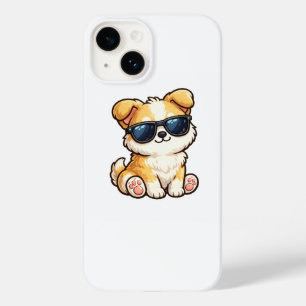 Süßer Welpe mit Sonnenbrille Kawaii Design Case-Mate iPhone 14 Hülle