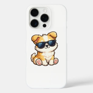 Süßer Welpe mit Sonnenbrille Kawaii Design iPhone 16 Pro Hülle