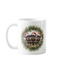 Süßer Welpe Rottweiler Weihnachtstasse