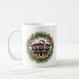 Süßer Welpe Rottweiler Weihnachtstasse Kaffeetasse