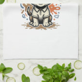 Süßer Welpe Splash Gravur Vektor Design_1 Geschirrtuch (Gefaltet)