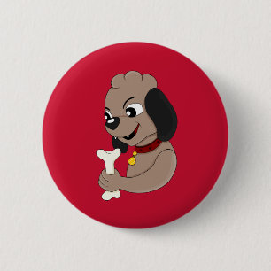 Süßer Welpen-Cartoon-Button Button